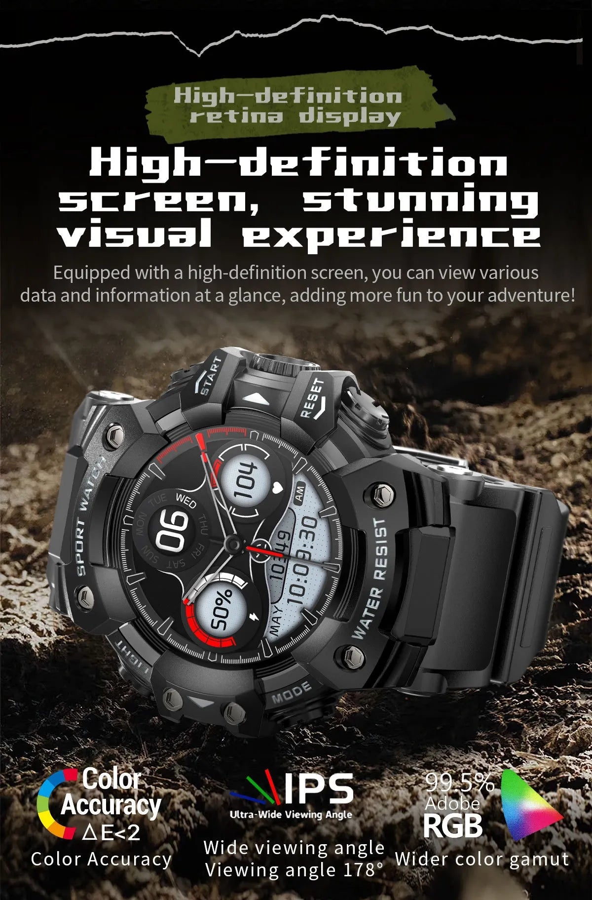 G PRO-Smart Watch with Bluetooth Calling and flash